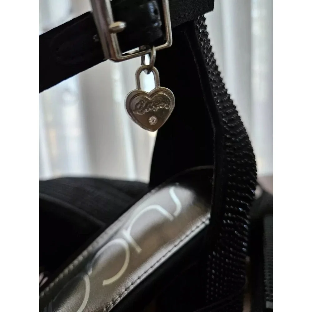 Sugar Platform Pumps Women 9 Black Willfully 2 Rhinestone Block Heel Ankle Strap